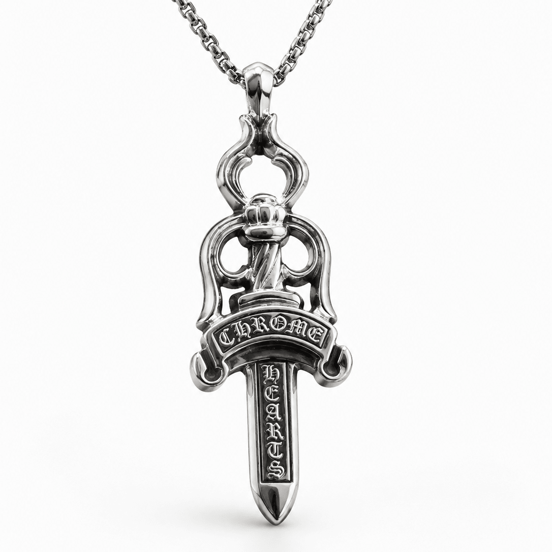 Silver Gothic Dagger Pendant Necklace | Gothic Accessories by DRIPNOIR