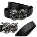 Twin Reaper Skull Belt | Gothic Accessories by DRIPNOIR