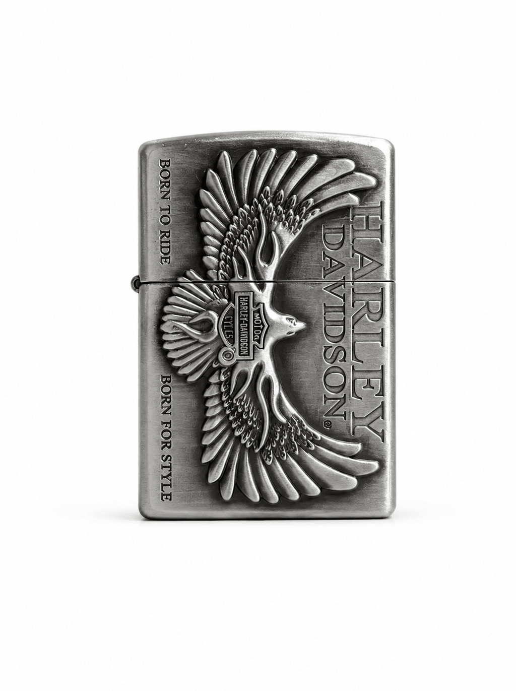Vintage Eagle Metal Lighter Cover – Silver Finish Refillable Case | Gothic Accessories by DRIPNOIR