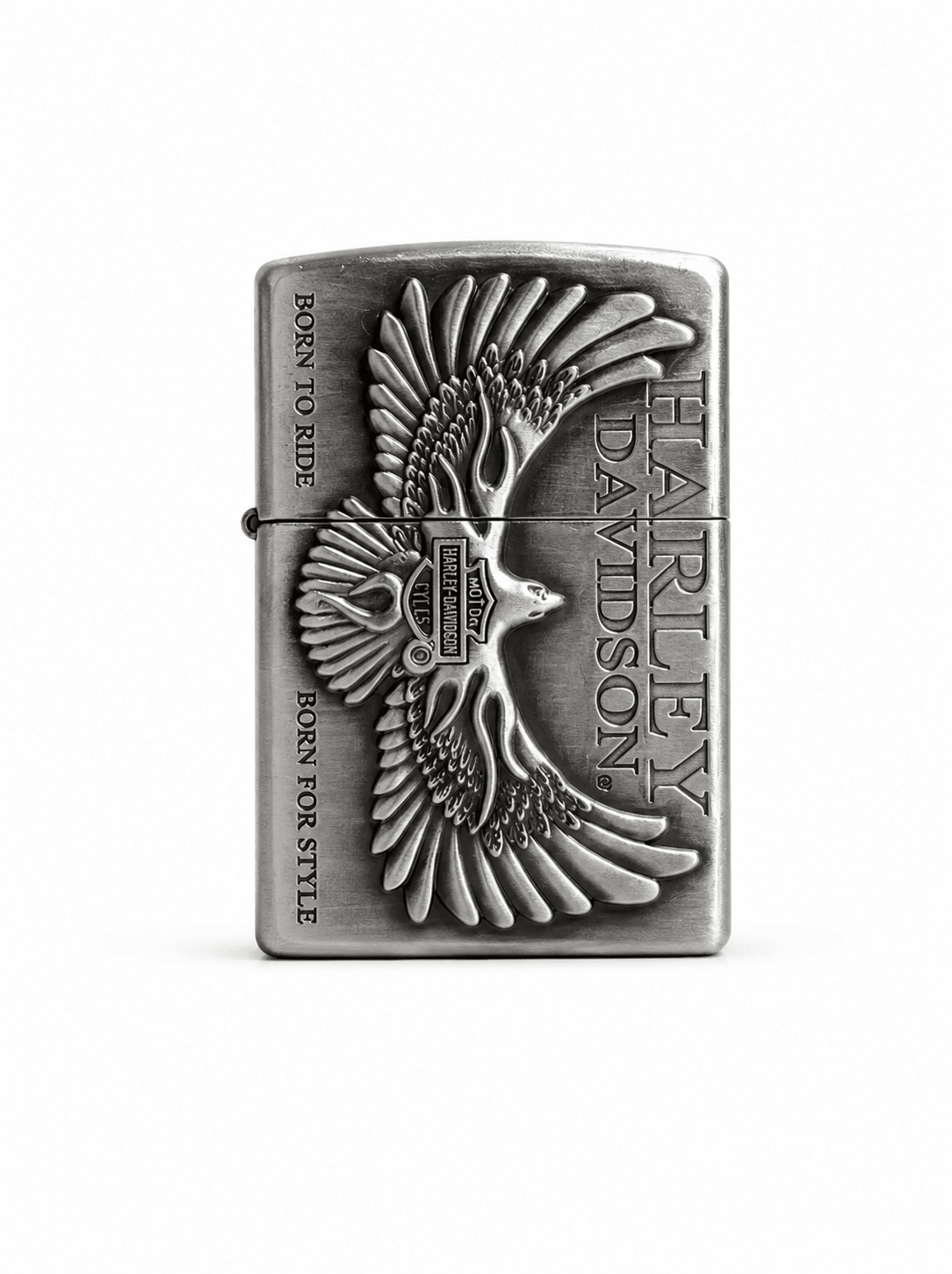 Vintage Eagle Metal Lighter Cover – Silver Finish Refillable Case | Gothic Accessories by DRIPNOIR